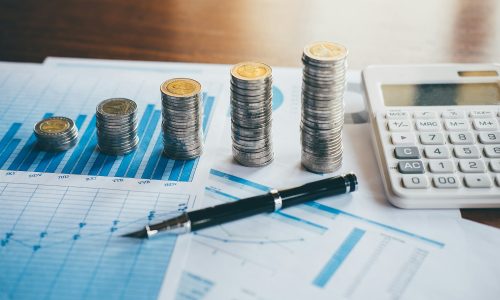 Business finance with report document